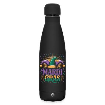 T-shirt Mardi Gras – Motif de la casquette de fou de Carnaval - Bouteille isotherme SOFT TOUCH 500 ml - noir - Devant
