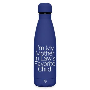 Ich bin das Lieblingskind meiner Schwiegermutter.  - Matte Thermosflasche 500 ml - Dunkelblau  - Vorne