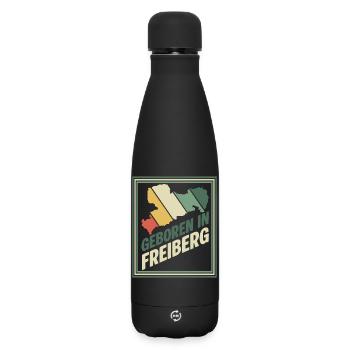 Geboren in Freiberg - Matte Thermosflasche 500 ml - Schwarz - Vorne