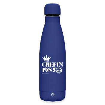 Édition Chefin 1985 – Déclaration du 40e anniversaire - Bouteille isotherme SOFT TOUCH 500 ml - bleu foncé  - Devant