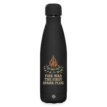 Prehistoric stone tools of Homo - Matte Insulated Water Bottle 500 ml - black - Front