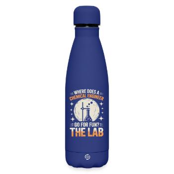 Stolzes Ingenieurslaborleben - Matte Thermosflasche 500 ml - Dunkelblau  - Vorne