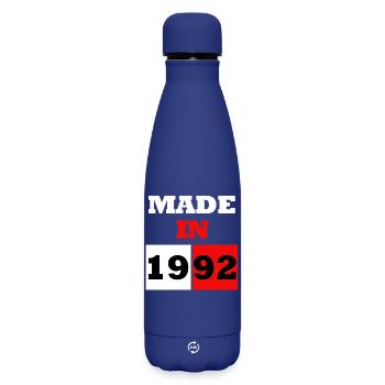 Made in 1992 Retro Anniversary Block - Matte Insulated Water Bottle 500 ml - dark blue  - Front
