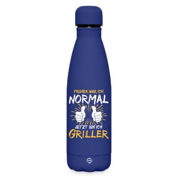 griller saying - Matte Insulated Water Bottle 500 ml - dark blue  - Front