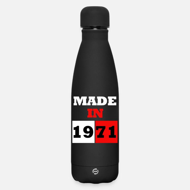 Made In 1971 Jubiläum - Matte Thermosflasche 500 ml - Schwarz