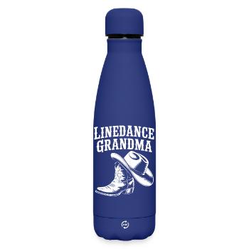 Line Dance Grandma Cowboy Boot - Matte Insulated Water Bottle 500 ml - dark blue  - Front