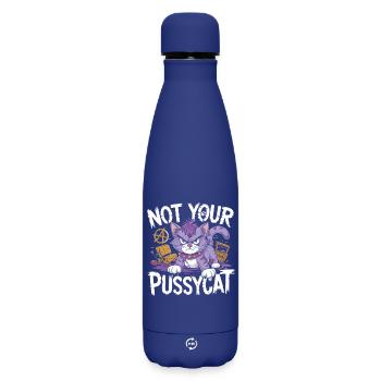 Rebellious cat with punk attitude - Matte Insulated Water Bottle 500 ml - dark blue  - Front