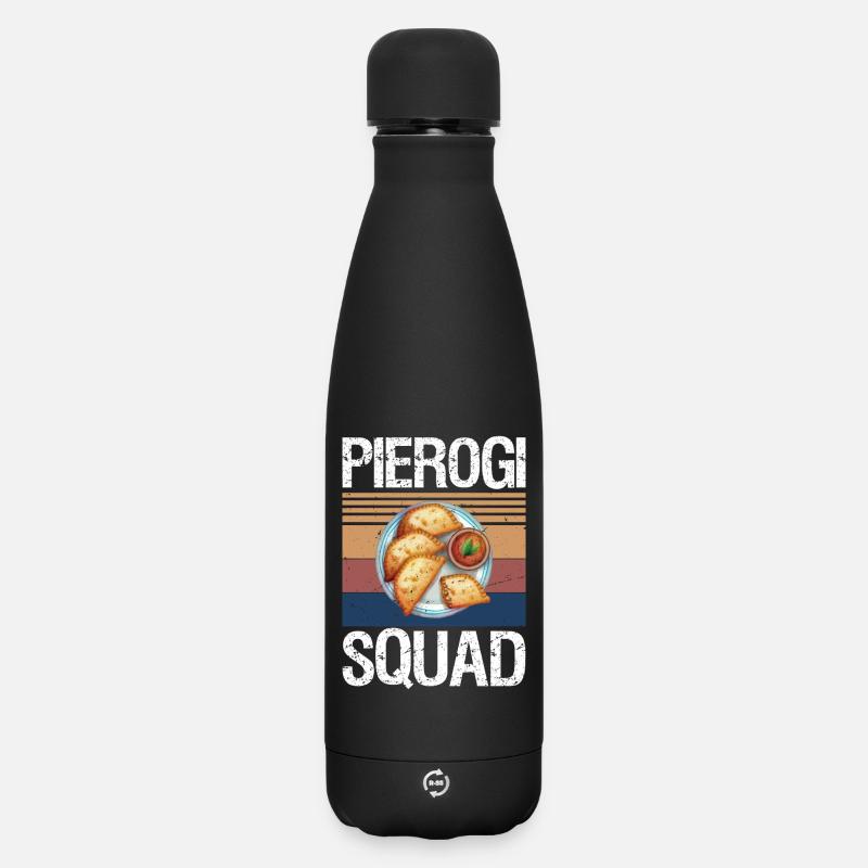 Équipe Pierogi Pologne Pierogi - Bouteille isotherme SOFT TOUCH 500 ml - noir