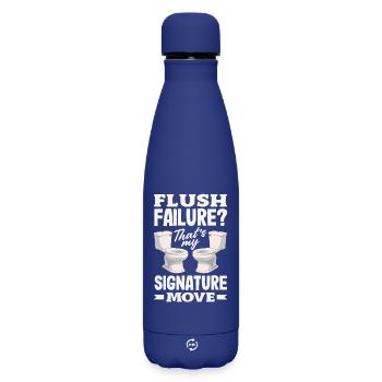 Toilettenverstopfungsmeister Lustiges - Matte Thermosflasche 500 ml - Dunkelblau  - Vorne
