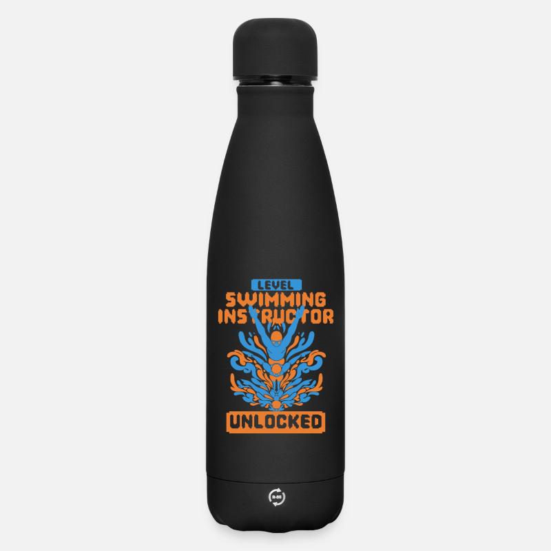 Instructeur de natation niveau Schwimmlehrer débloqué - Bouteille isotherme SOFT TOUCH 500 ml - noir