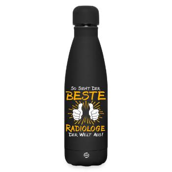 Radiologe Geschenkidee - Matte Thermosflasche 500 ml - Schwarz - Vorne