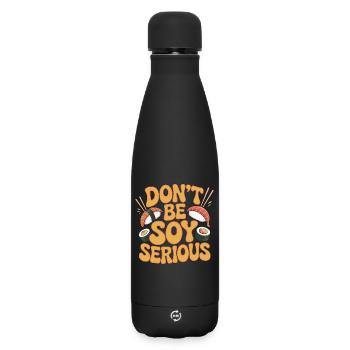 Sushi Don't Be Soy Serious Loves Japanese Food - Matte Insulated Water Bottle 500 ml - black - Front