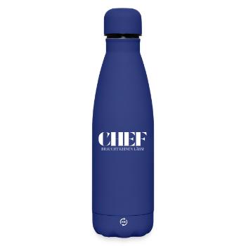 Chef Spruch Braucht Keinen Lärm - Matte Thermosflasche 500 ml - Dunkelblau  - Vorne