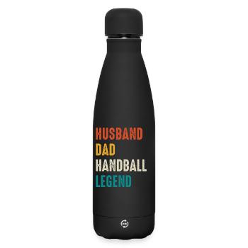 Handball Legende Vater Ehemann - Matte Thermosflasche 500 ml - Schwarz - Vorne