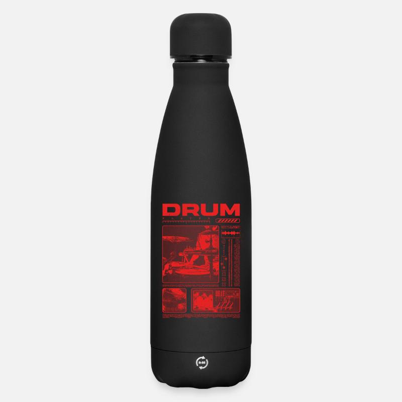 Batteur rock Drumplayer Streetwear - Bouteille isotherme SOFT TOUCH 500 ml - noir