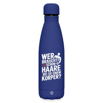 Chauve qui a besoin de cheveux Chauve Chauve - Bouteille isotherme SOFT TOUCH 500 ml - bleu foncé  - Devant