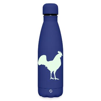  Hahn Silhouette - Matte Thermosflasche 500 ml - Dunkelblau  - Vorne