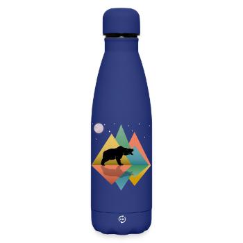 L’ours dans les montagnes - Bouteille isotherme SOFT TOUCH 500 ml - bleu foncé  - Devant