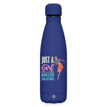 Just a Girl Loves Roller Skating - Matte Thermosflasche 500 ml - Dunkelblau  - Vorne