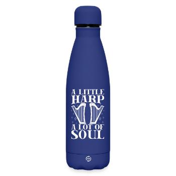 Harmonica Musican Little Harp Lot Of Soul - Matte Insulated Water Bottle 500 ml - dark blue  - Front