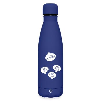 Annonce de la grossesse maman des jumeaux maman maman - Bouteille isotherme SOFT TOUCH 500 ml - bleu foncé  - Devant