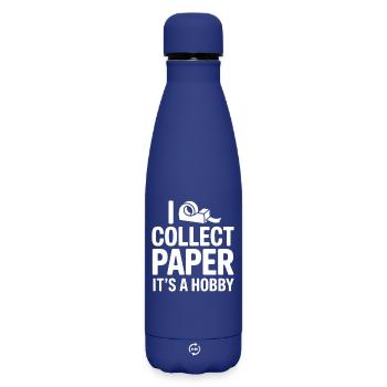 I Collect Paper Its A Hobby - Matte Thermosflasche 500 ml - Dunkelblau  - Vorne