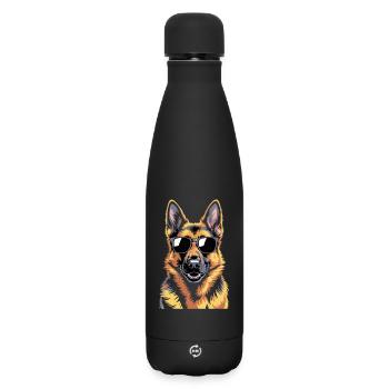 German Shepherd - Matte Insulated Water Bottle 500 ml - black - Front