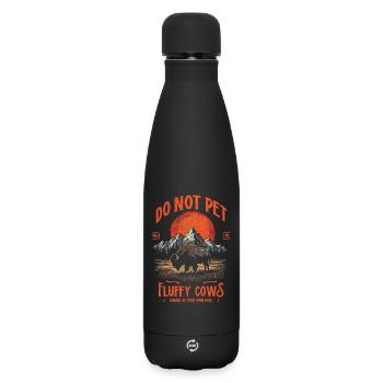 Les bisons vintage ne caressent pas les vaches duveteuses Bizons drôles - Bouteille isotherme SOFT TOUCH 500 ml - noir - Devant