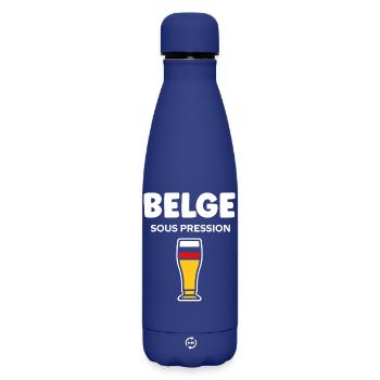 Belge Sous Pression Verre Bière - Bouteille isotherme SOFT TOUCH 500 ml - bleu foncé  - Devant