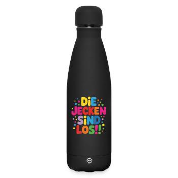 Jecken Karneval Kostüm  - Matte Thermosflasche 500 ml - Schwarz - Vorne