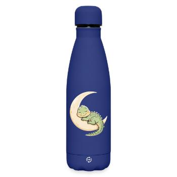 Mondkuschel-Drachen Schlaftraum - Matte Thermosflasche 500 ml - Dunkelblau  - Vorne