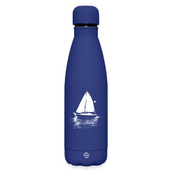 Segelboot Grafik - Matte Thermosflasche 500 ml - Dunkelblau  - Vorne