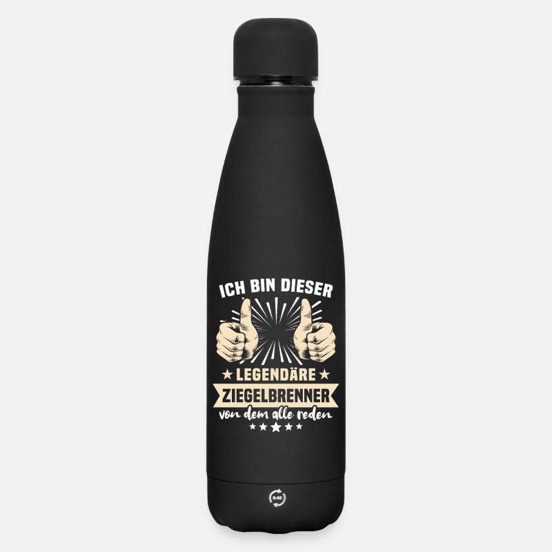 Ziegelbrenner Sprüche - Matte Thermosflasche 500 ml - Schwarz