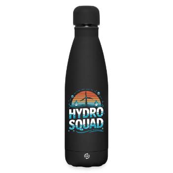 Hydro Squad Énergie Renouvelable Hydroélectricité - Bouteille isotherme SOFT TOUCH 500 ml - noir - Devant
