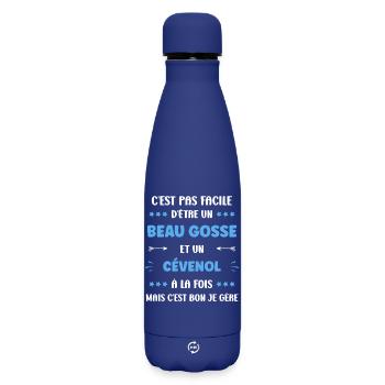 Beau gosse cévenol à la fois - Bouteille isotherme SOFT TOUCH 500 ml - bleu foncé  - Devant