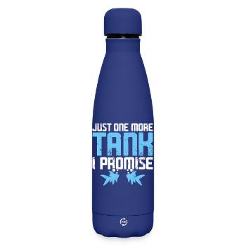 Just One More Fish Tank - Aquarium - Matte Insulated Water Bottle 500 ml - dark blue  - Front