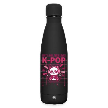 Juste une fille qui adore la musique coréenne mignonne de la K-pop - Bouteille isotherme SOFT TOUCH 500 ml - noir - Devant