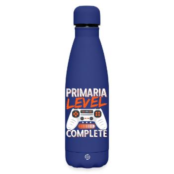 Diplôme de fin d’études primaires École primaire Gamer - Bouteille isotherme SOFT TOUCH 500 ml - bleu foncé  - Devant