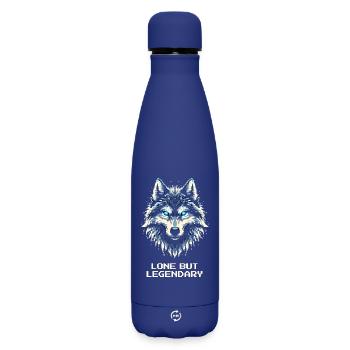 Einsam aber legendär | Lone Wolf - Matte Thermosflasche 500 ml - Dunkelblau  - Vorne