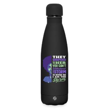 Monat Der Schwarzen Geschichte Afrozentrischer - Matte Thermosflasche 500 ml - Schwarz - Vorne