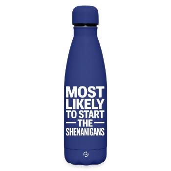 Most Likely Shenanigans - Matte Insulated Water Bottle 500 ml - dark blue  - Front