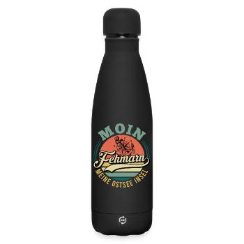 Ostsee Urlaub MOIN FEHMARN MEINE OSTSEE INSEL - Matte Thermosflasche 500 ml - Schwarz - Vorne