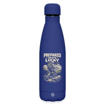 Préparateur Survivaliste Préparé bat Chance - Bouteille isotherme SOFT TOUCH 500 ml - bleu foncé  - Devant