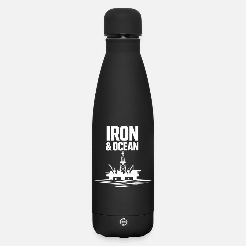 Offshore-bohrer-rig-bohrer Bohrboden Offshore - Matte Panorama Thermosflasche 500 ml - Schwarz
