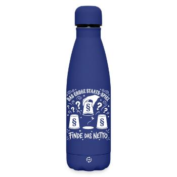 The Great State Game - Matte Insulated Water Bottle 500 ml - dark blue  - Front