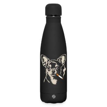 Chihuahua Shirt – Sketch Dog Motif - Matte Insulated Water Bottle 500 ml - black - Front
