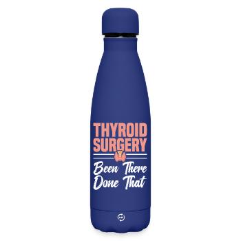  Thyroid Removal Surgery Items Thyroid Repair - Matte Insulated Water Bottle 500 ml - dark blue  - Front