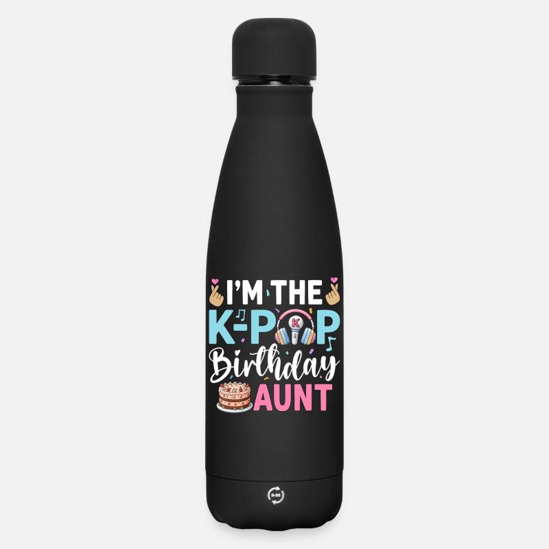 I'm The K-Pop Birthday Aunt - Matte Thermosflasche 500 ml - Schwarz