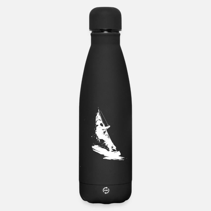 Dessin de planchiste à voile - Bouteille isotherme SOFT TOUCH 500 ml - noir