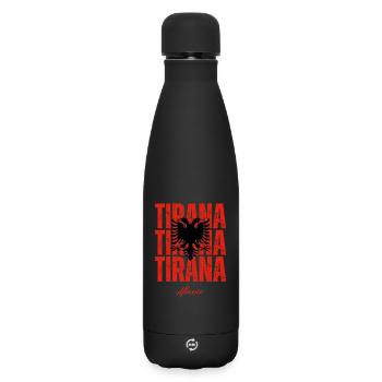 Tirana im Herzen, Albanien Gegenwart - Matte Thermosflasche 500 ml - Schwarz - Vorne